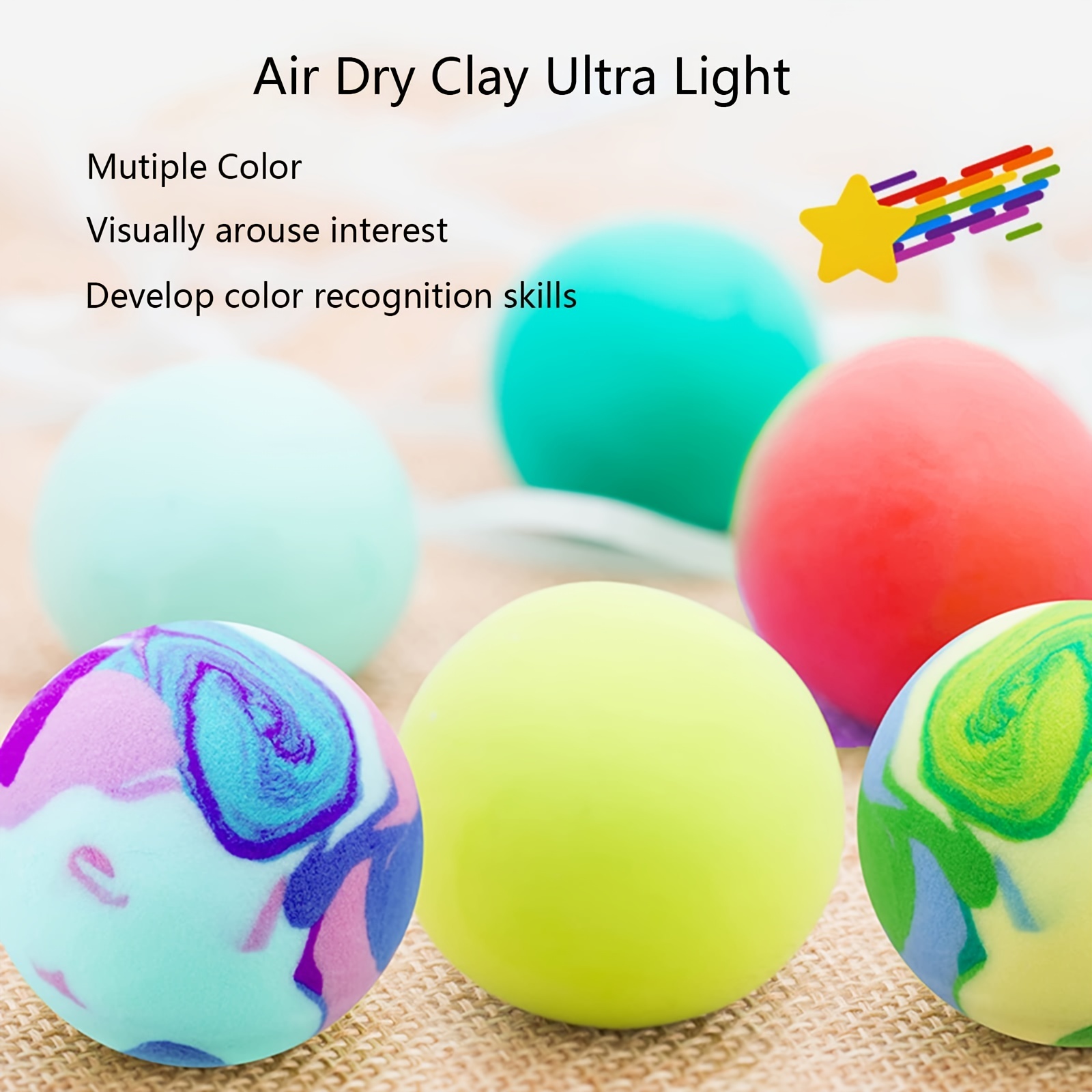 Wolwefa Modeling Clay Kit - 12 Colors Air Dry Ultra Light Clay, Magic Clay,  DIY Molding Clay for Kids, DIY Clay Kit with Sculpting Tools, Decoration