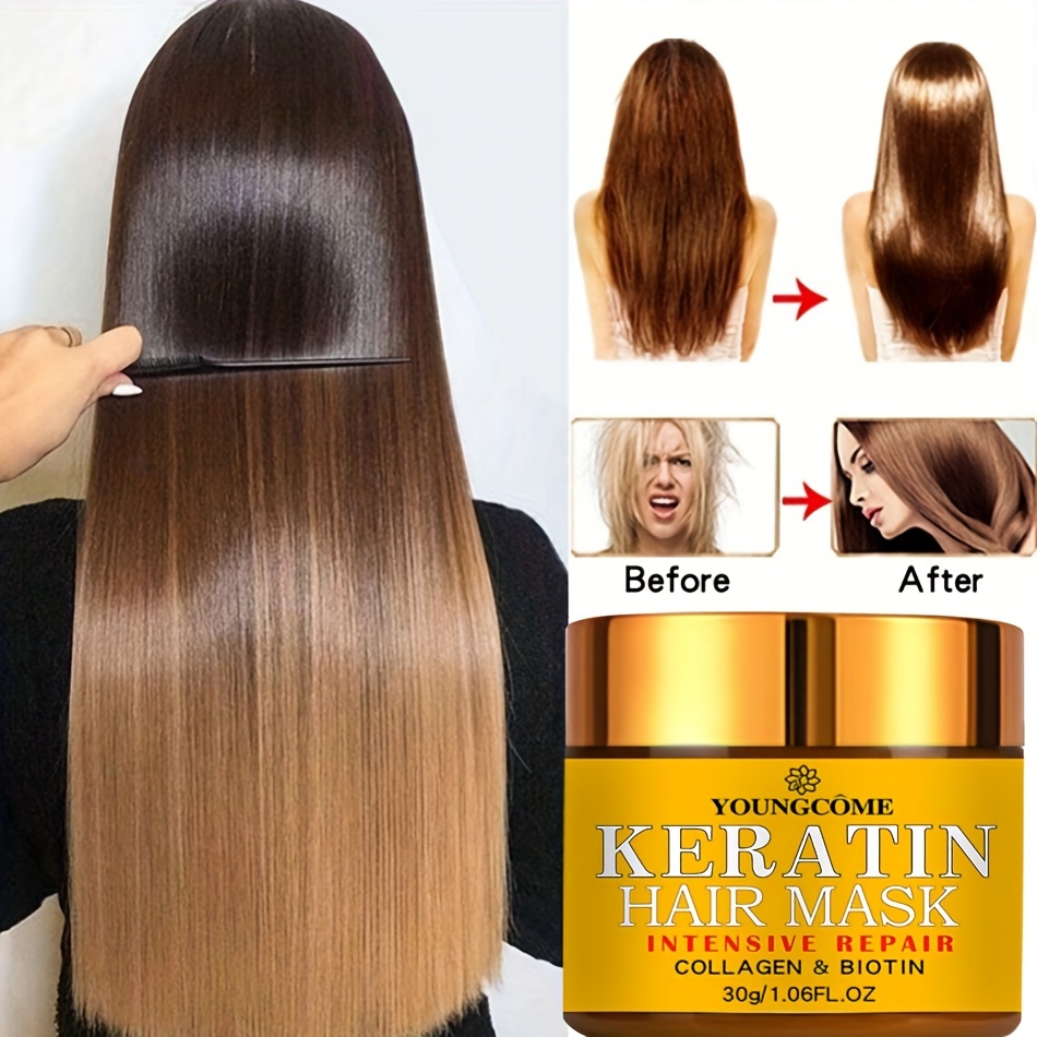 Keratin Hair Mask Strengthens Hair Deep Smoothing - Temu