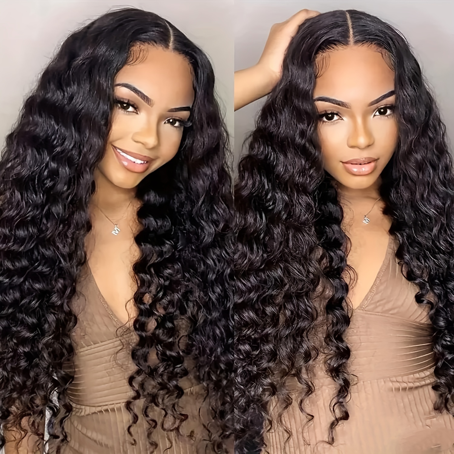 Luvin Deep Wave 13x6 HD Transparent Lace Frontal Human Hair Wigs