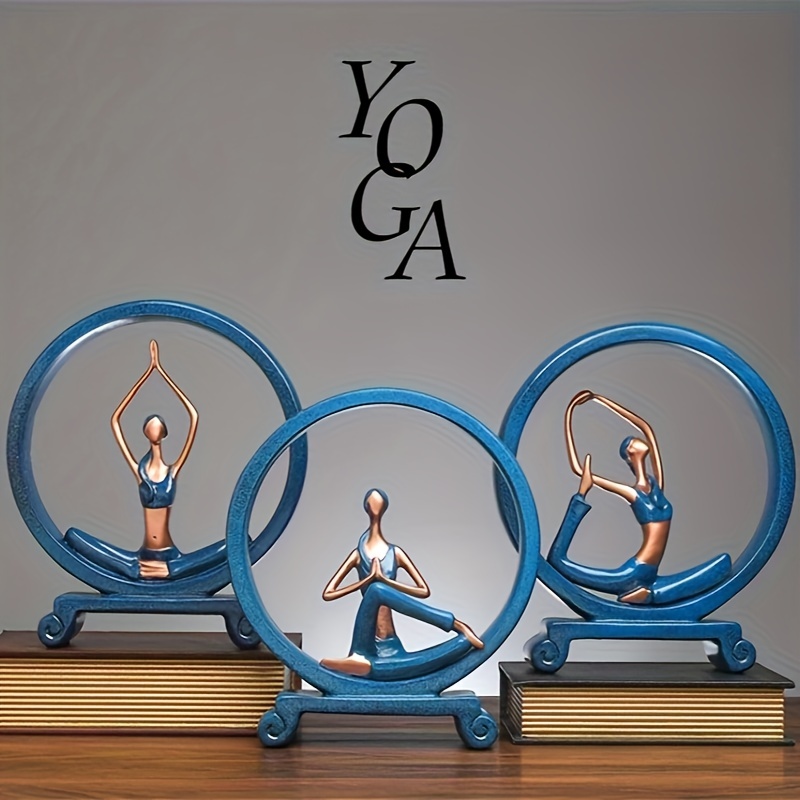 Decorative Porcelain Ceramic Yoga Pose Yoga Figurine Statue Yoga Instructor  Collection Gifts for Yoga Lovers Women (