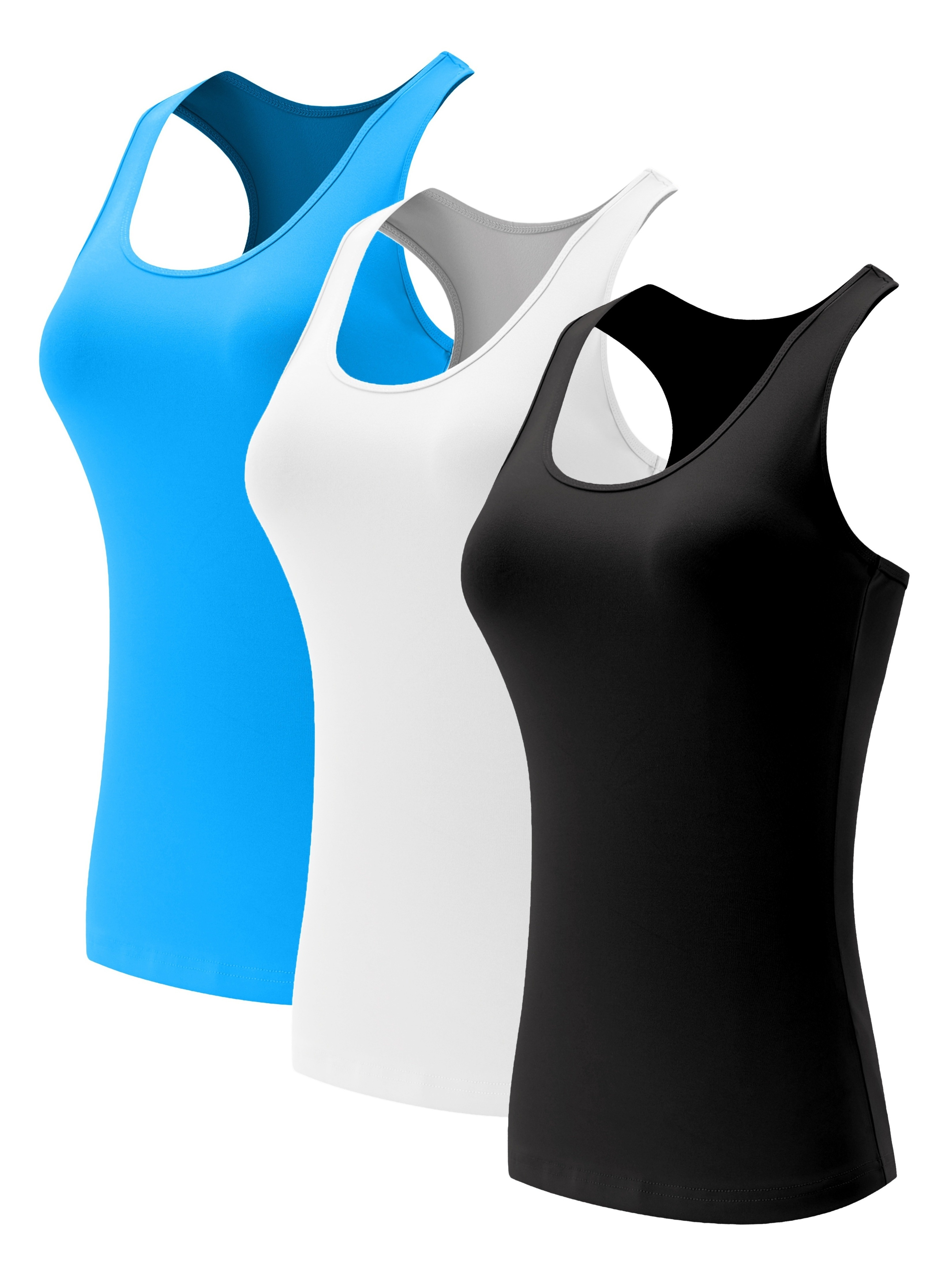 Solid Color Sports Tank Top Racerback Workout Running - Temu