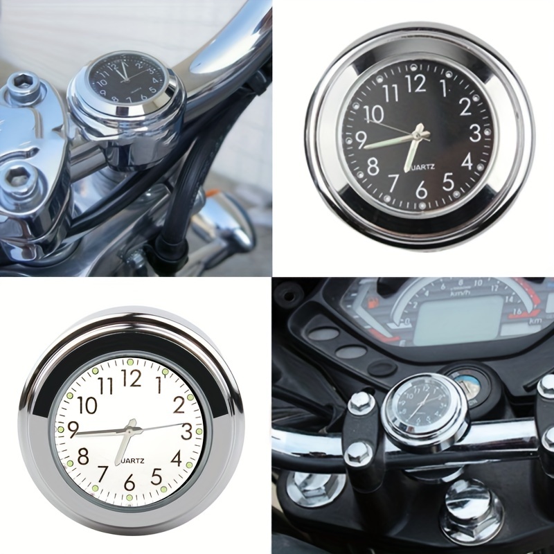 Motorcycle Quartz Clock Waterproof Chrome Bike Handlebar - Temu