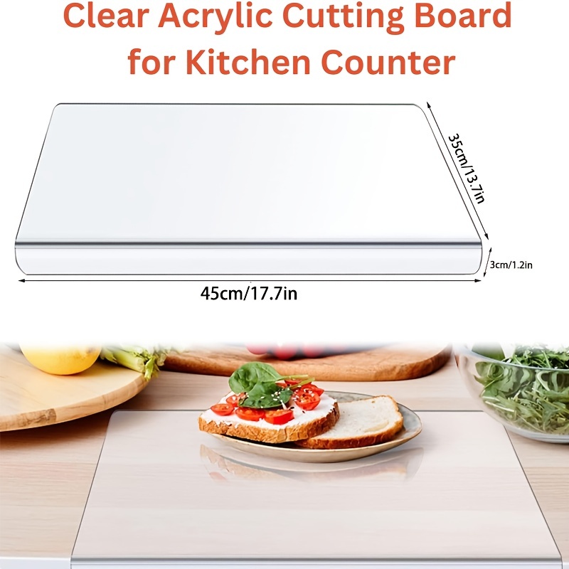 Acrylic Cutting Boards Clear Countertop Chopping Board With Lip Non Slip  Cutting Board For Restaurant Kitchen Counter Protector