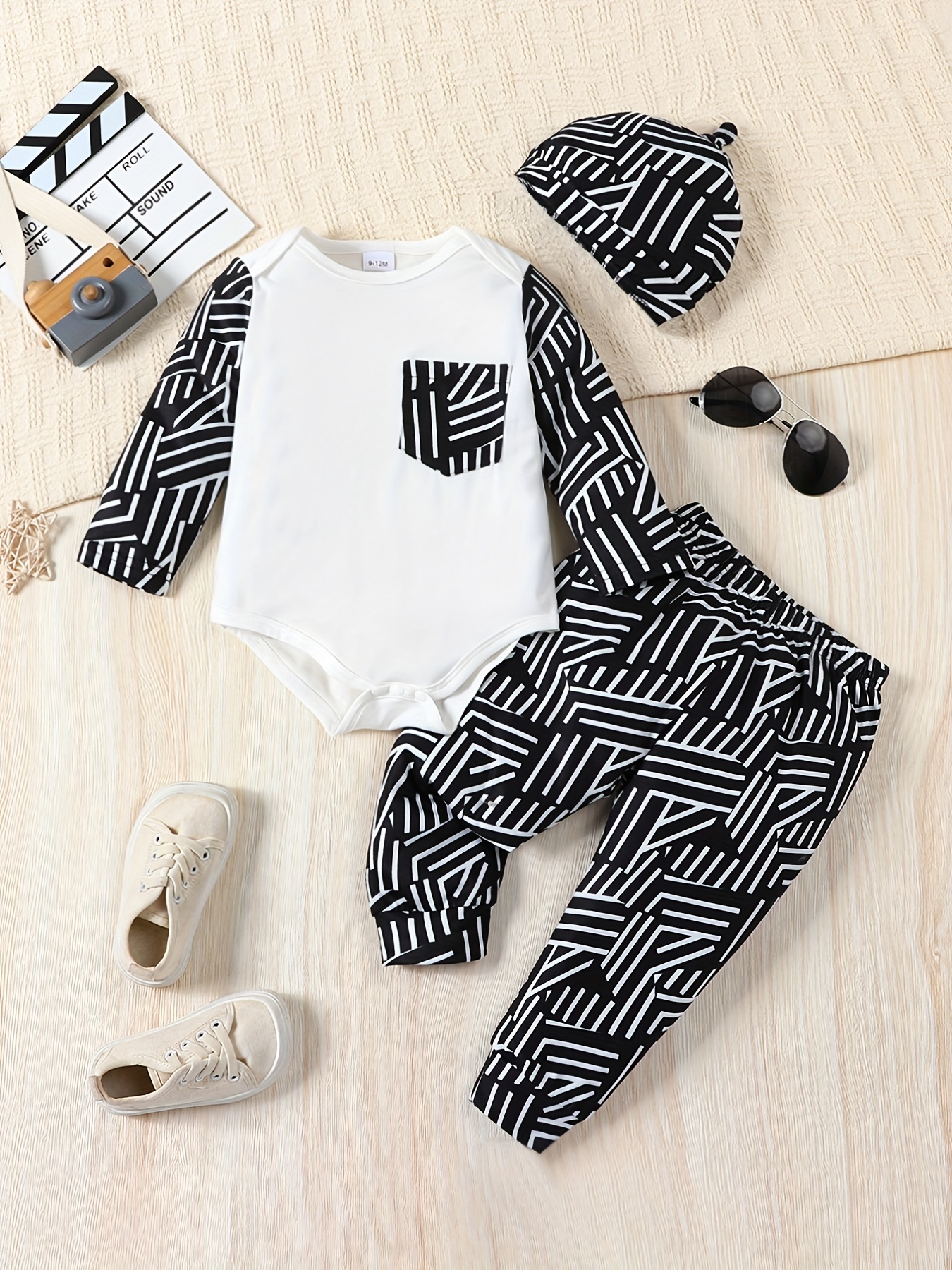 Black and white hot sale striped newborn pants