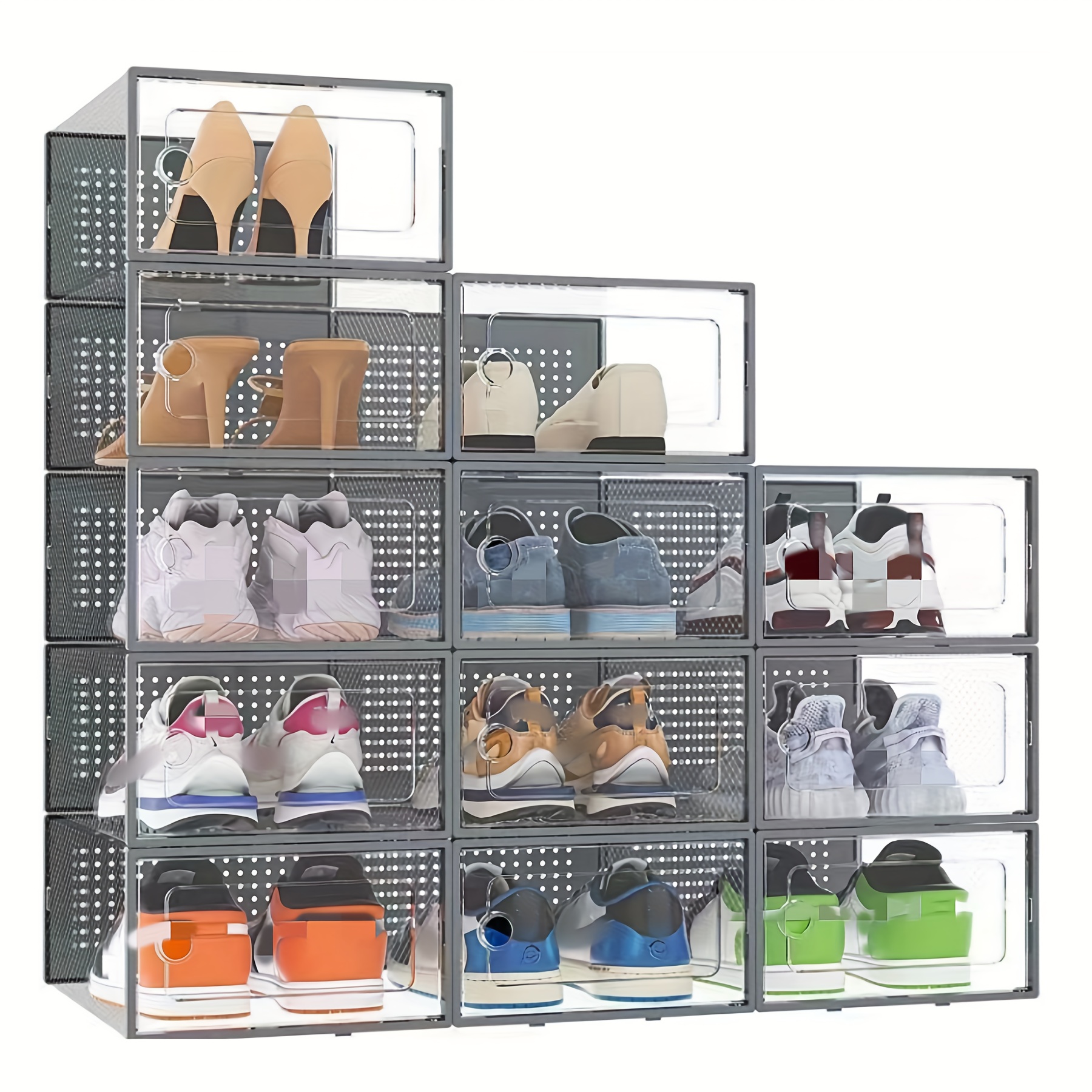 stackable plastic shoe boxes