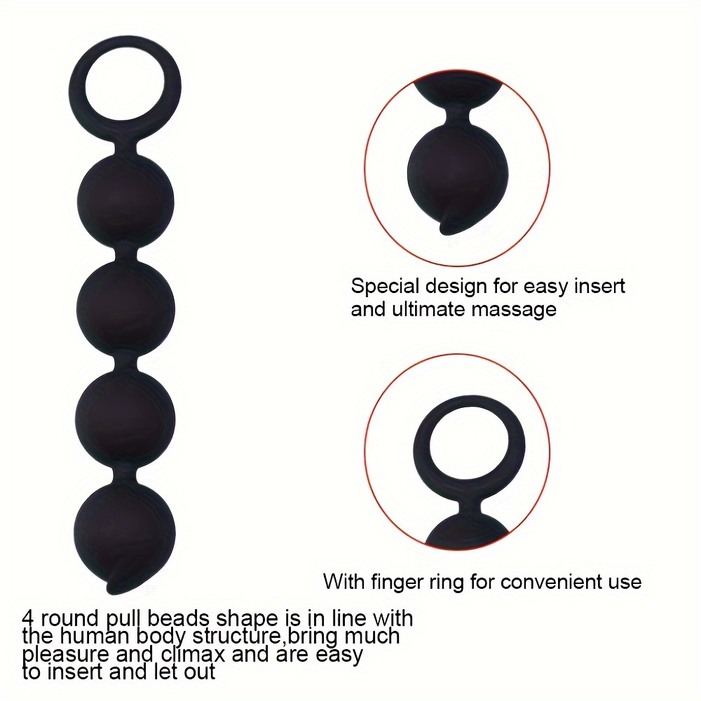 Silicone Anal Plug Beads Butt Plug Four Ball Anal Chain Link - Temu