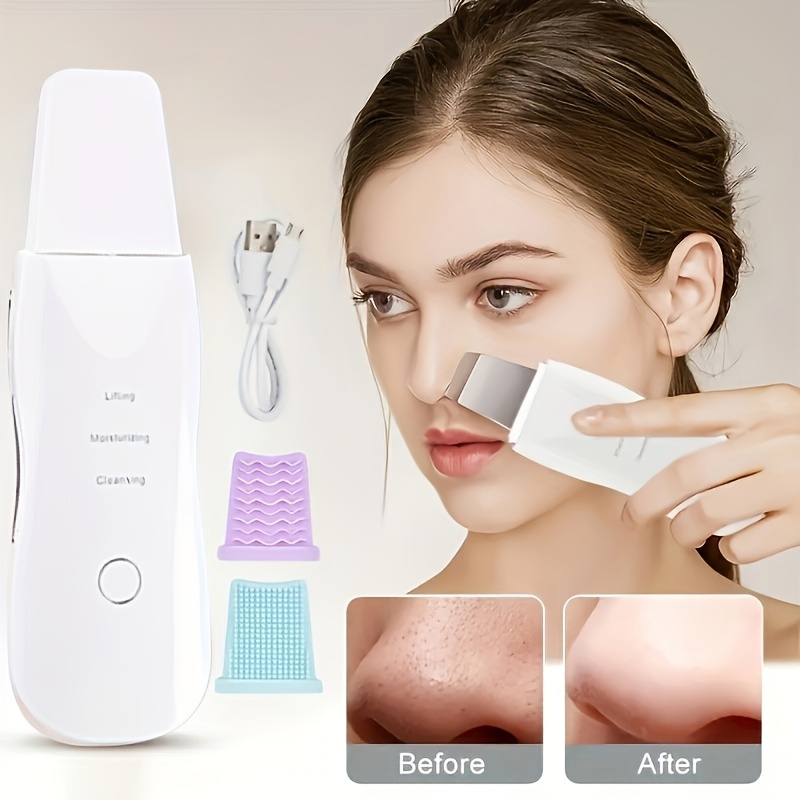 Skin Scrubber Face Skin Spatula, Deep Cleaning Ultrasonic Facial Skin  Cleanser, With 3 Modes Blackhead Removal Device, Pore Cleaning, Ultrasonic  Scraper, USB Rechargeable, For Skin Care Face Lift, Face Spatula Skin  Spatula