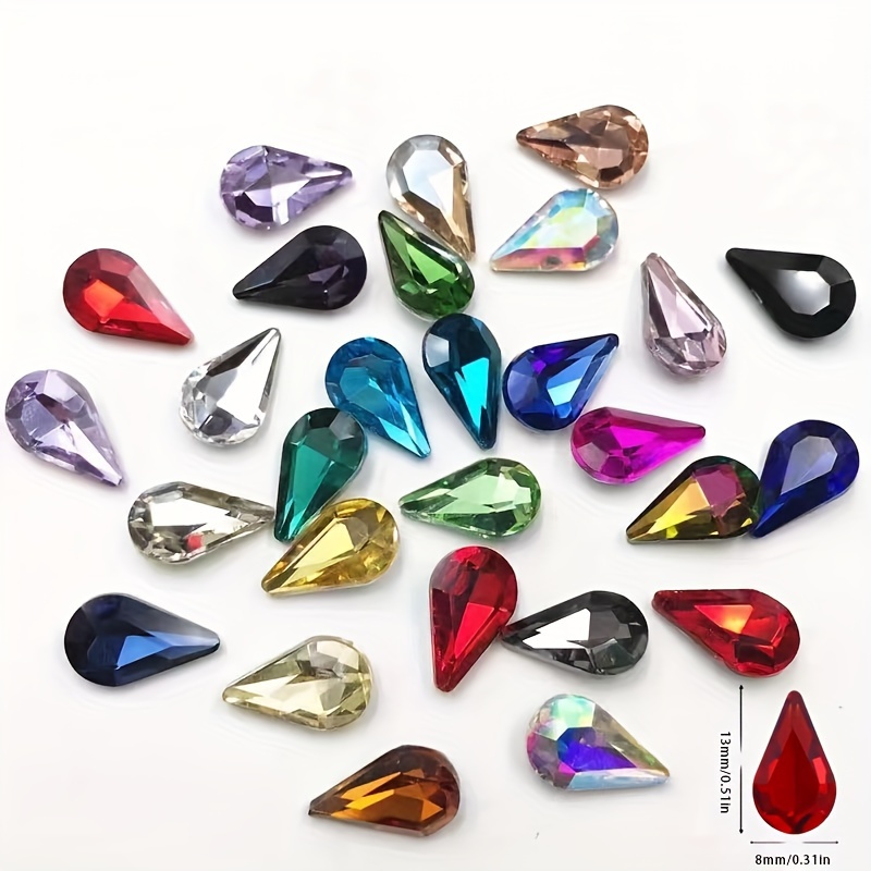 Trendy Rhinestone Tear Drop Shaped Diy Accessories For - Temu