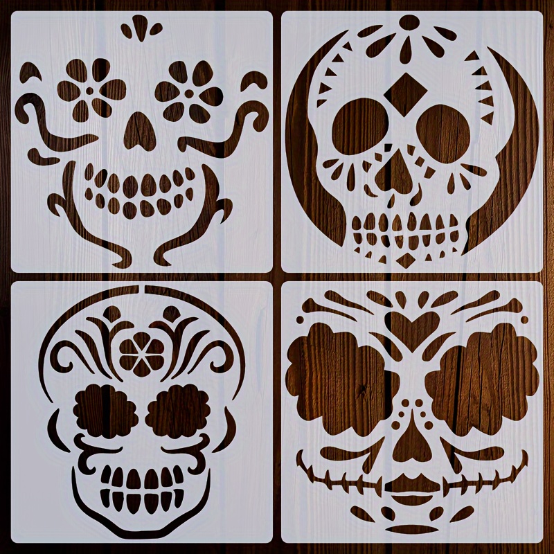 Reusable Stencil - Craft - Scrapbooking // DIA DE LOS MUERTOS - MEXICAN  SKULL