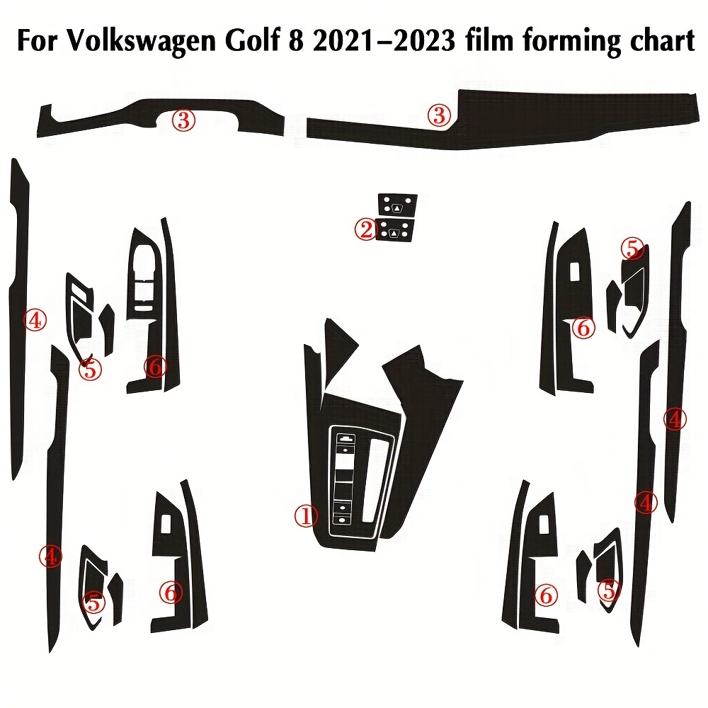 Golf 8 2021-2023 Innenraum-zentralsteuerungstafel Türgriff 3d/5d  Kohlefaser-aufkleber Aufkleber Auto-styling-zubehör, Kostenloser Versand  Neue Benutzer