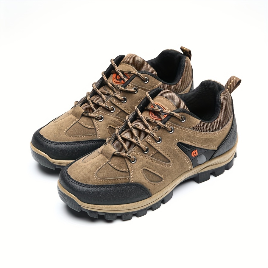 

Men's Vintage Solid Lace Up Hiking Shoes, Casual Non Slip Durable Sneakers For Men's Outdoor Activities