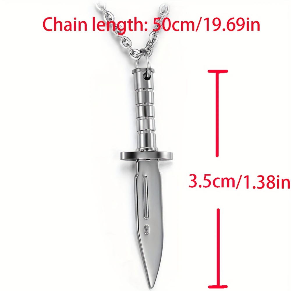 1pc Gothic Knife Dagger Pendant Chokers Necklace Jewelry, Jewels Gift for Men Women Gril Boy, Punk Kpop Style Accessories Charm Novelty Locket