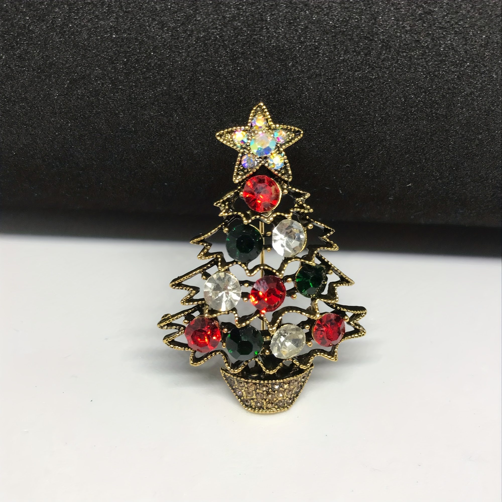 Christmas Gift Alloy Brooch Pin Inlaid Colorful Rhinestone - Temu