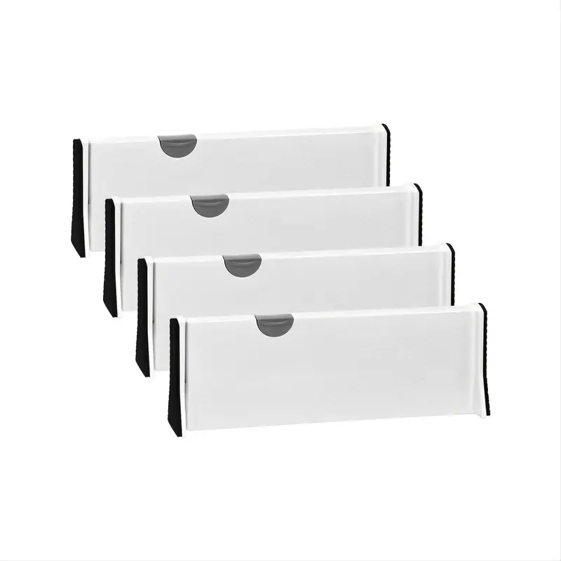 Qozary Paquete de 8 separadores de cajones ajustables expandibles de 10.9 a  17.2 pulgadas, organizador de tocador de plástico para dormitorio, baño