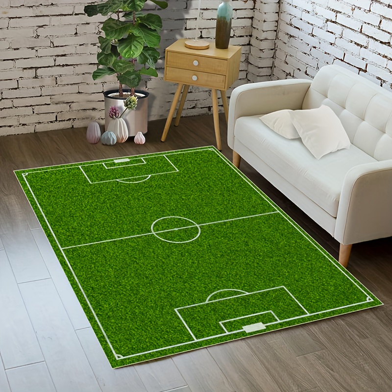 Alfombra de área para campo de fútbol, campo de fútbol, césped verde, malla  degradada, antideslizante, suave, alfombra de piso, alfombra de pasillo