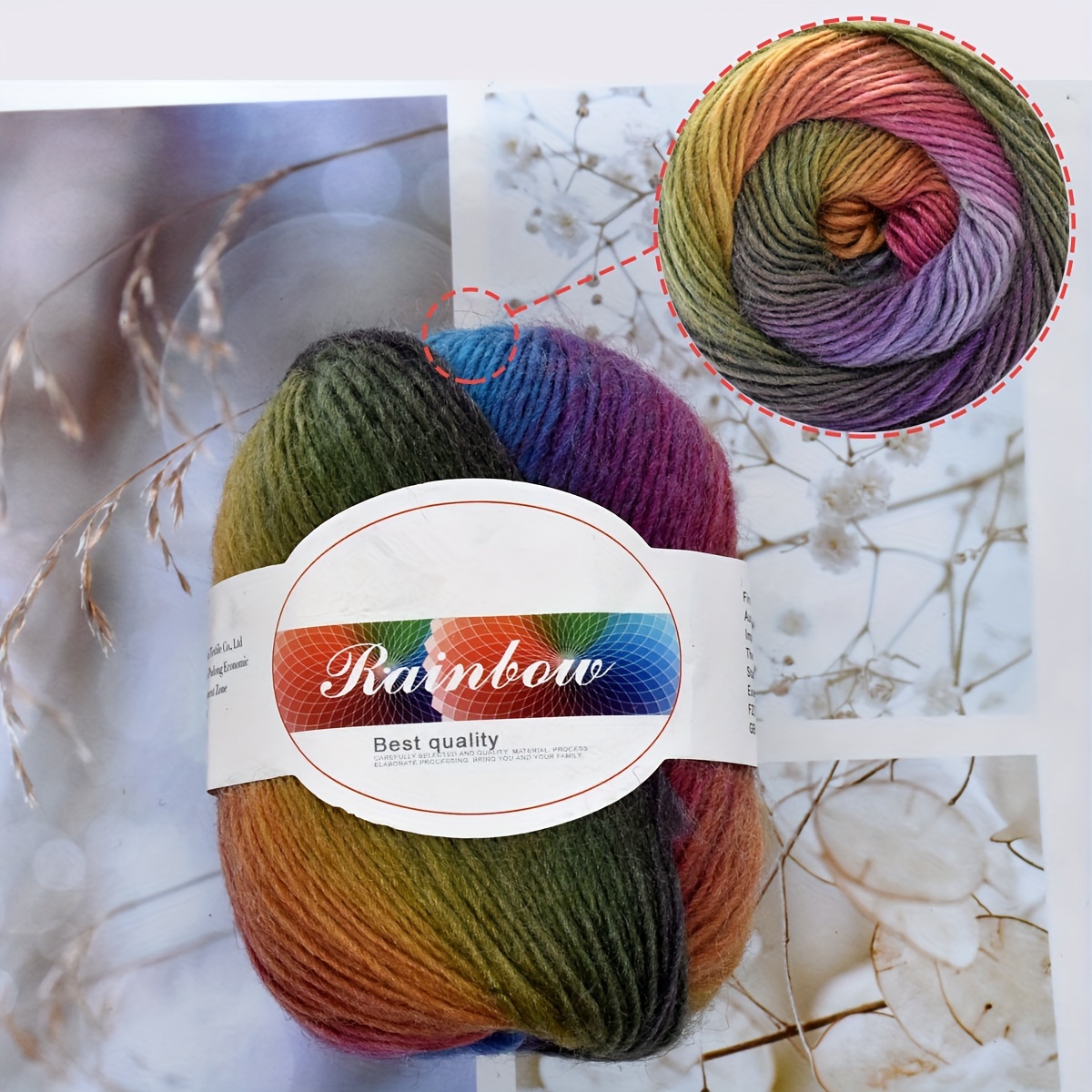 50g 140m/153yd Rainbow Soft Yarn 70% Australian wool 30% Imported