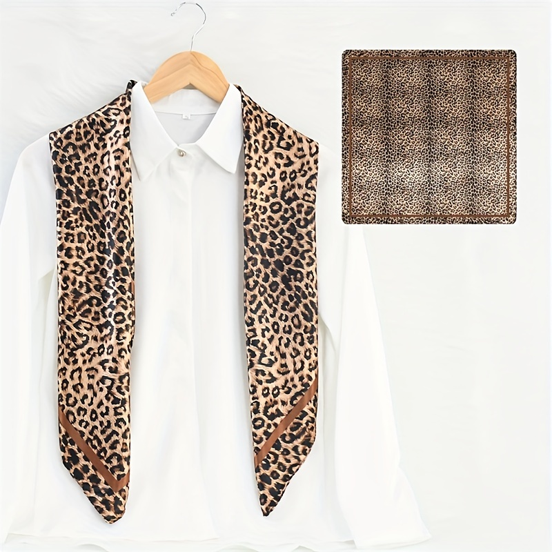 Leopard Print Shawl Bandana Silk Scarf Head Wrap