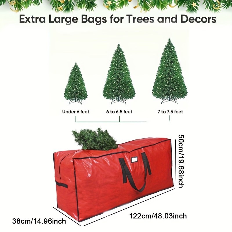Bolsa de almacenamiento para árbol de Navidad – Se adapta a árbol  artificial de Navidad de hasta 7.5 pies – Caja de árbol de Navidad con  cremalleras