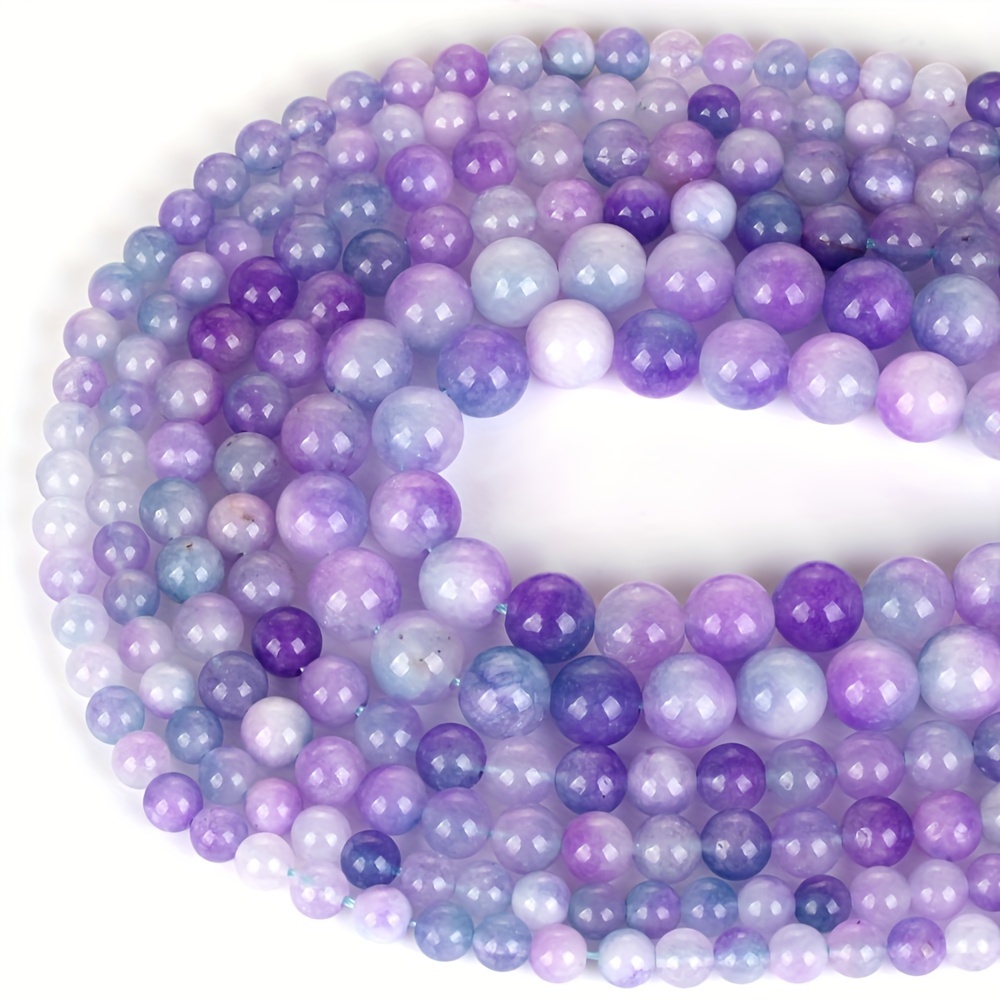 6mm(0.236インチ) 10mm(0.393インチ)天然石紫色の花翡翠ラウンドビーズ