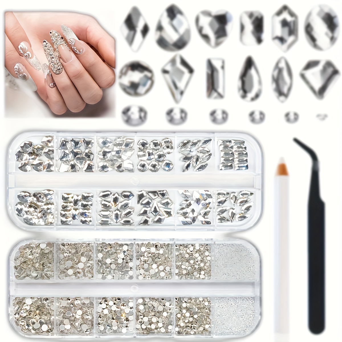Ab Clear Rhinestones Flat Back Crystals For Crafts Nails - Temu