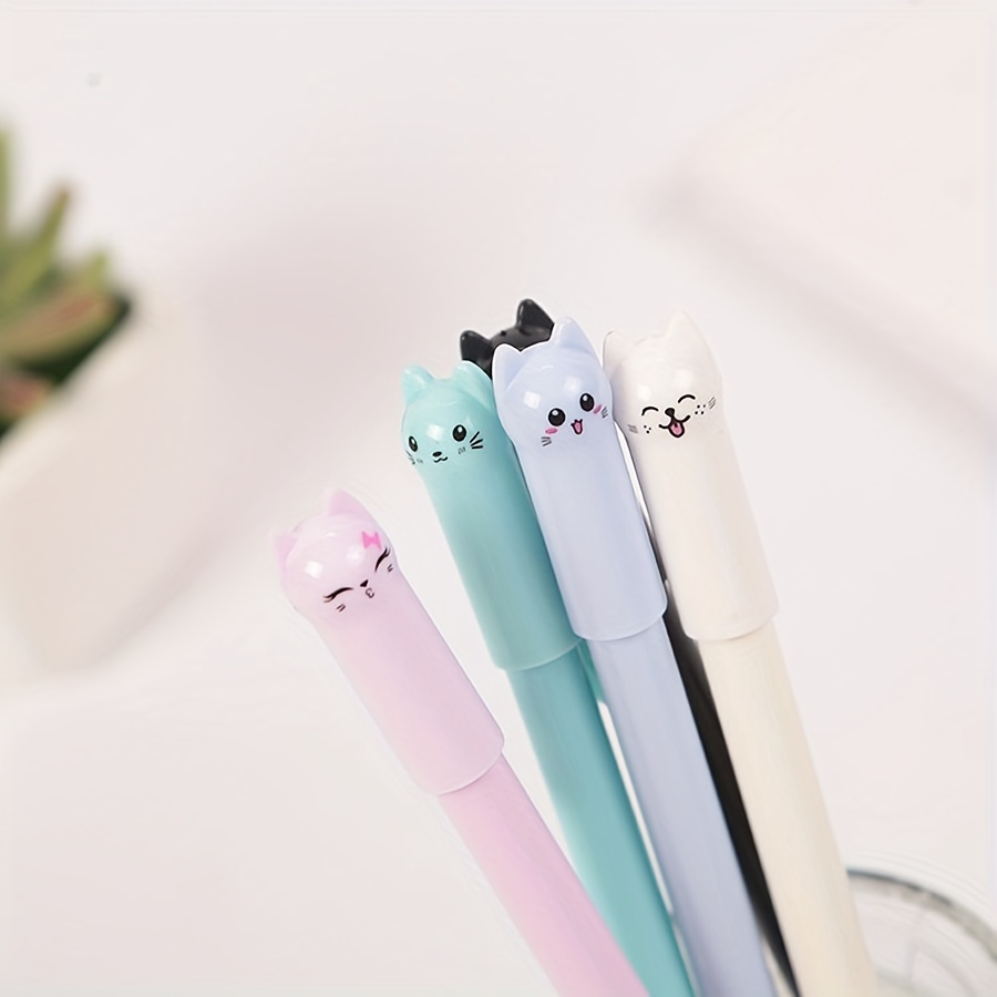 8 pcs/Lot Kawaii wagging cat gel pen 0.5mm black ink pens Cute