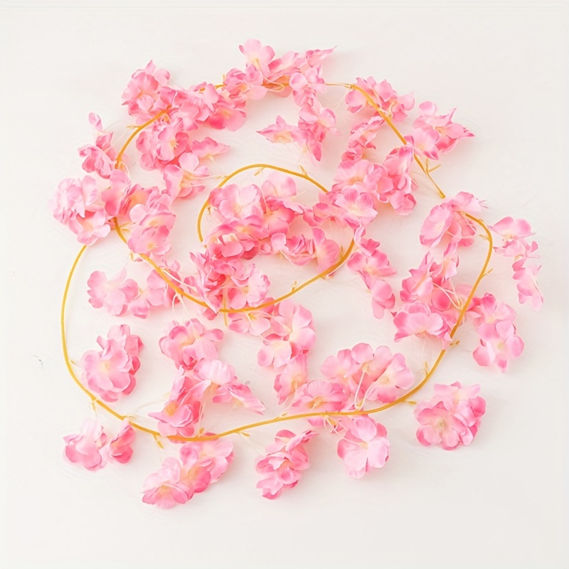 Buy Artificial Silk Cherry Blossom Vine 2 Pack Pink Faux Cherry Flowers  Rattan Hanging Garland for Party Wedding Holiday Decoration Home Hotel  Garden Archway Porch Wall Decor Online at Low Prices in