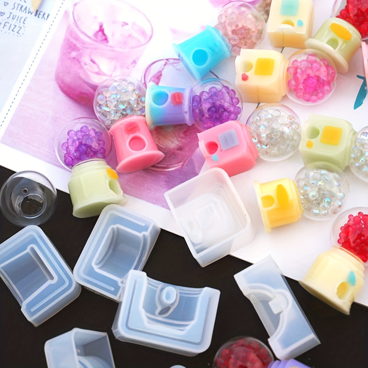 DIY Epoxy Resin Beads Mold ,keychain Beads Molds , Ball & Square