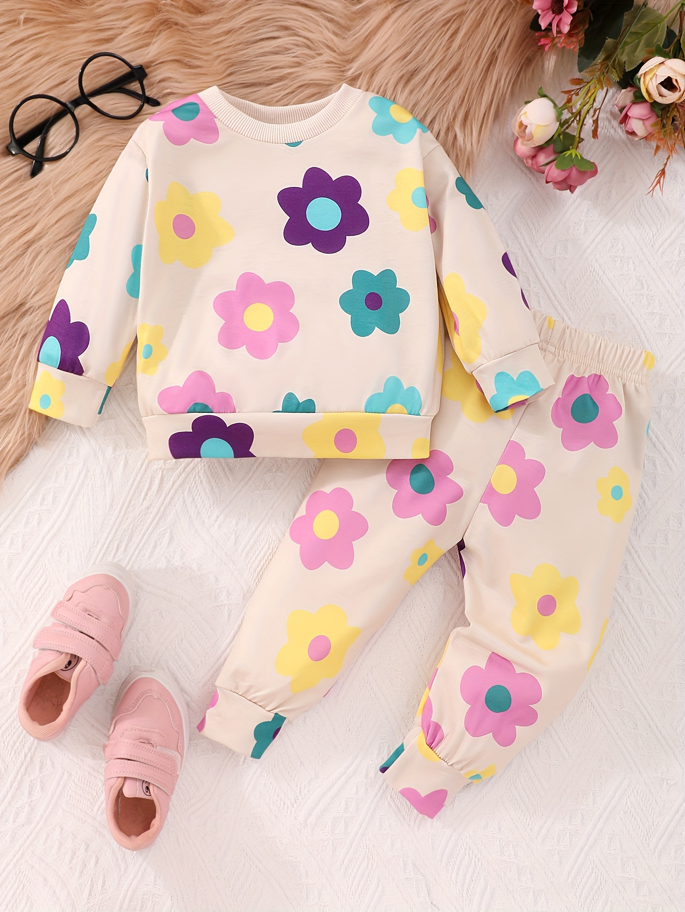 2pcs Cute Kids Baby Girls Clothes Set Children Girl Clothing Outfits Long  Sleeve Mouse Pattern T-shirt +rompers