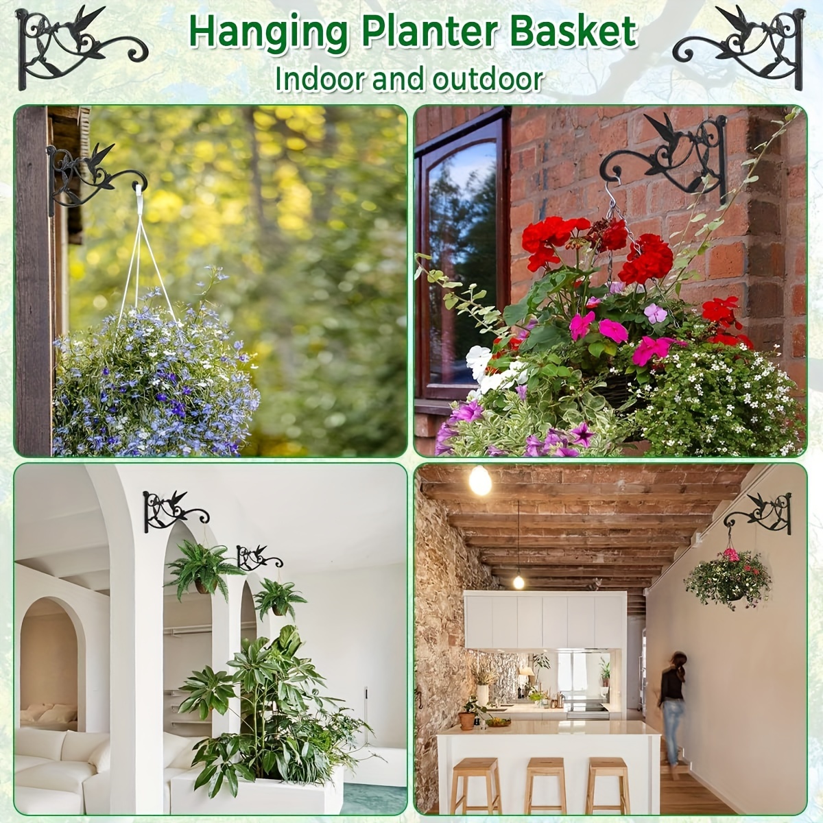 1pc Plant Hanging Bracket 10 To 16in Adjustable Hanging Hook Wall