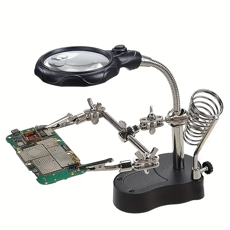 

Magnifying Glass Led Light Welding Table Magnifying Table Lamp Help Hand Repair Clip Alligator Auxiliary Clip Bracket Desktop Magnifying Repair Magnifying Glass For Painting Micro Jewelry Antique Play
