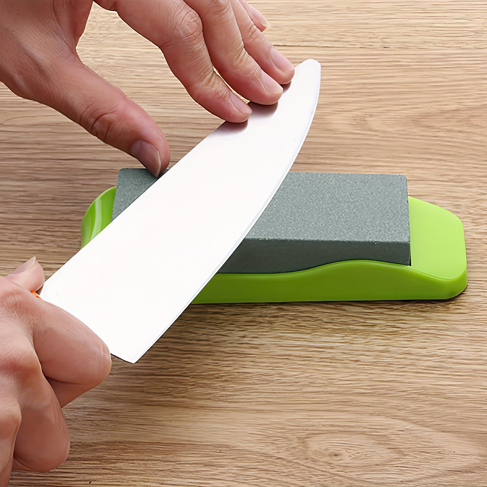 1pc Plastic Knife Sharpener, Color Block Knife And Scissor