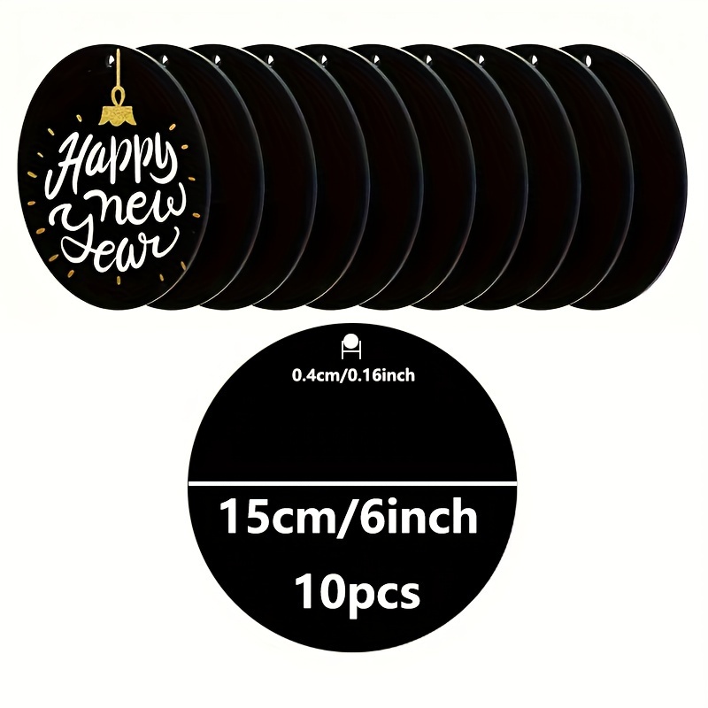 Black Acrylic Blanks Round Blanks Christmas Ornaments For - Temu