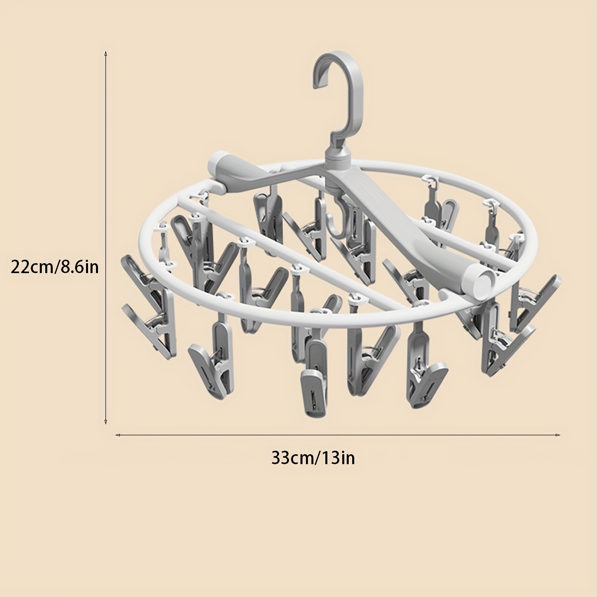 12 Clips Folding Hanging Drying Rack Sock Drying Hanger Multi-functional  Foldable Underwear Socks Clips Plastic Clothes Clamps Hanger 