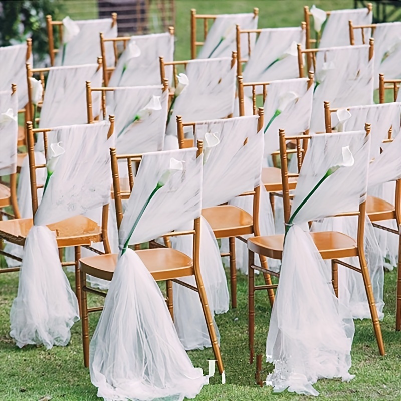 Elegant Tulle Chair Sashes Bows Wedding Party Decorations - Temu Canada