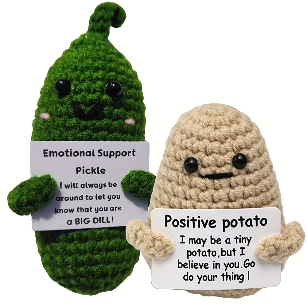 Positive Poo Funny Crochet Positive Potato Partner with Positivity  Affirmation Card for Hilarious Encouragement Gag Gifts