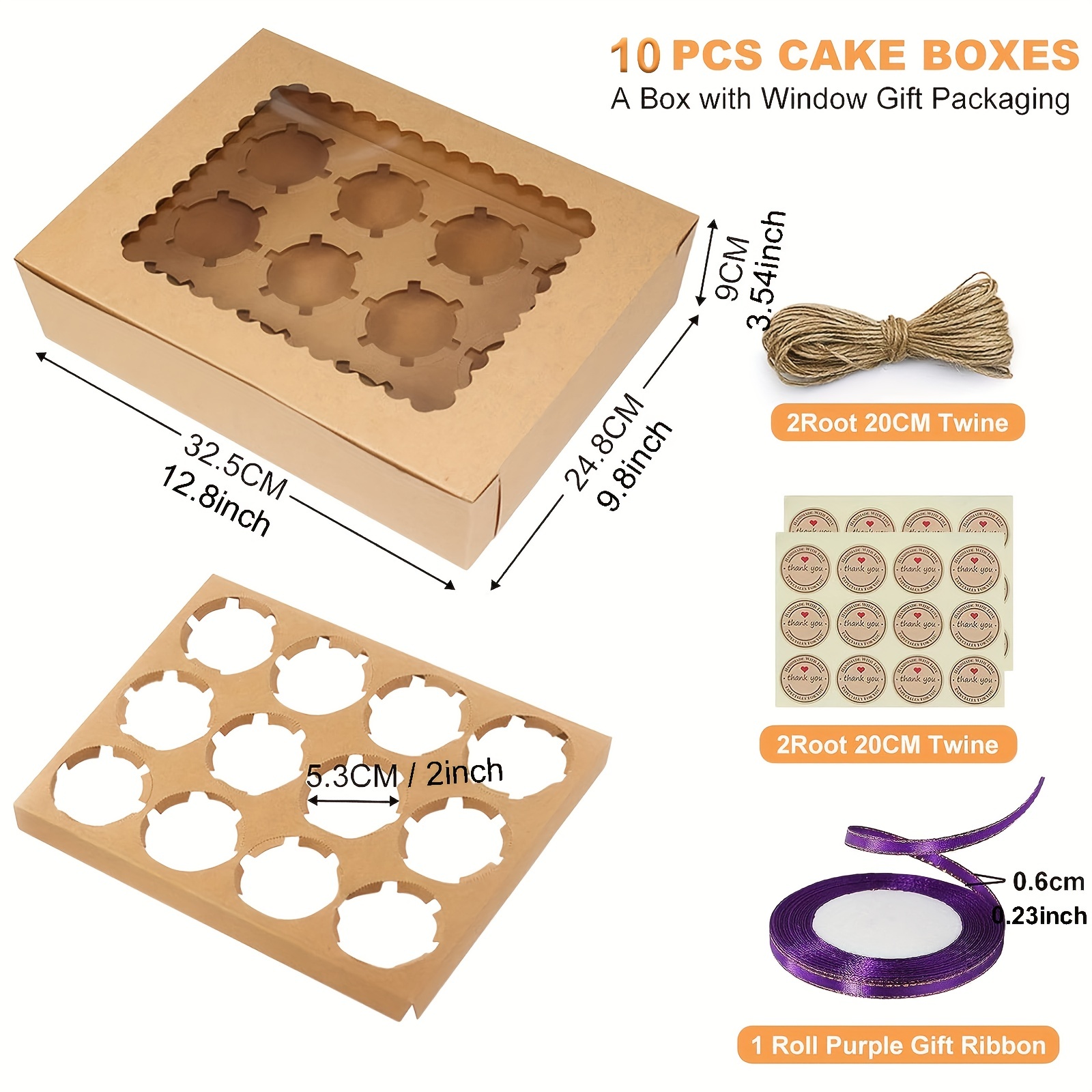 White Cupcake Boxes With Insert Handle And Window Hold 2 - Temu