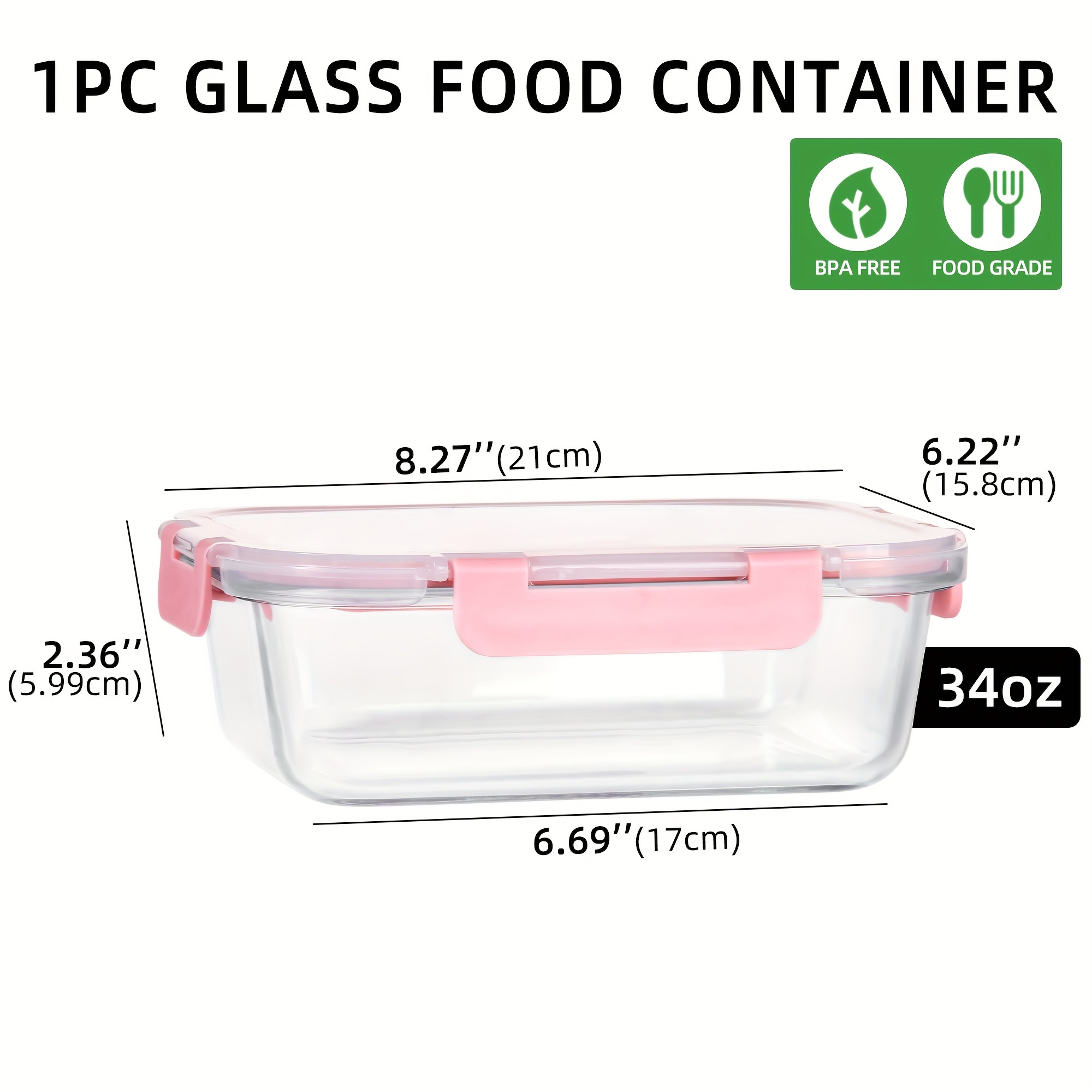 Extra Large Glass Food Storage Containers with Airtight Lid Containers with  Lids Microwave Oven Freezer Dishwasher