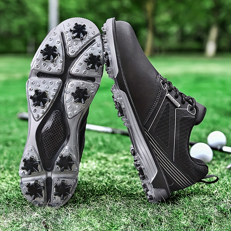  PENGSHAO Zapatos de golf para hombre, calcetines impermeables  integrados, zapatos de entrenamiento de golf cómodos de microfibra, cojines  de goma para golf, suela de goma antideslizante, transpirables, zapatos de  golf suaves