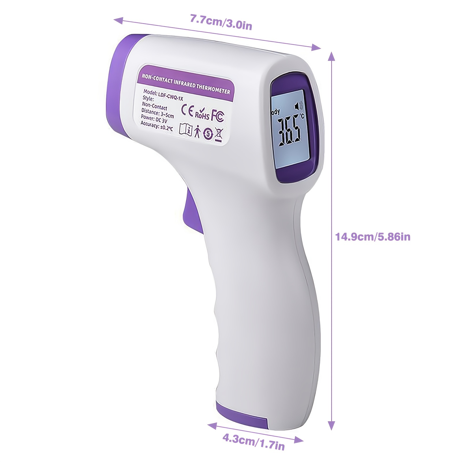 Infrared Thermometer for Body Temperature and Surface of Objects Use