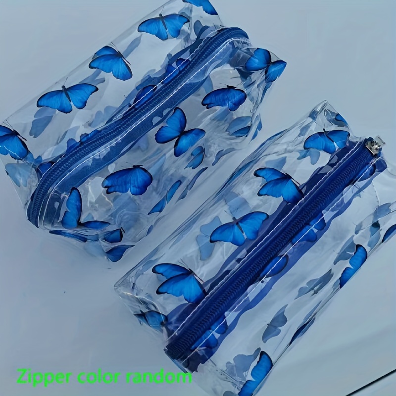 Treeline 33cm Clear Pencil Bag (Large) With Blue Zip