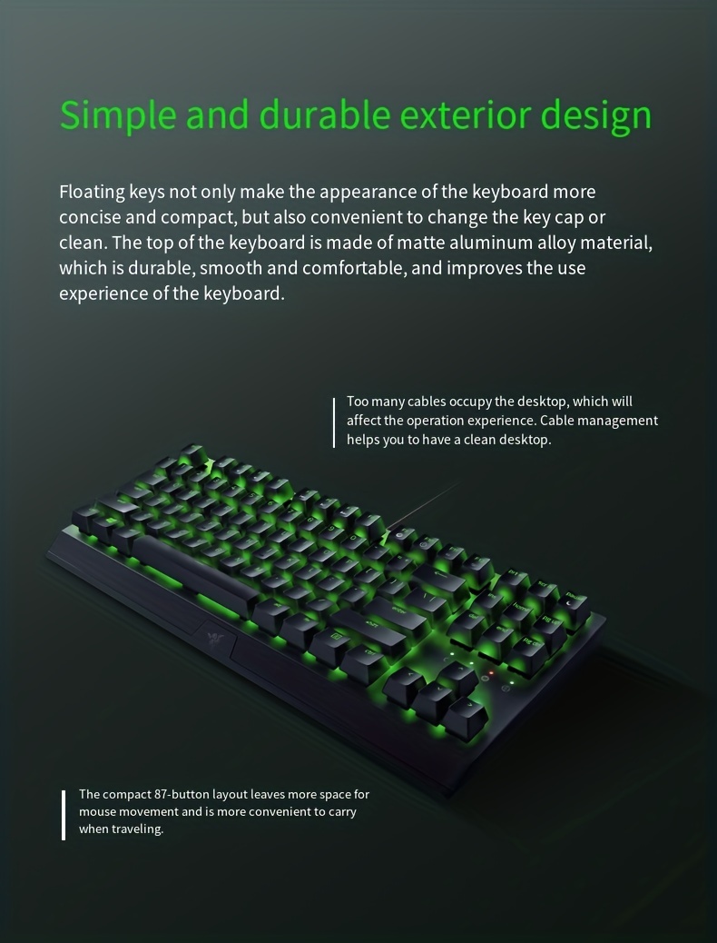 AULA/Tarantula Reaper mechanical keyboard green axis black tea red axis  esports game special notebook external connection - AliExpress