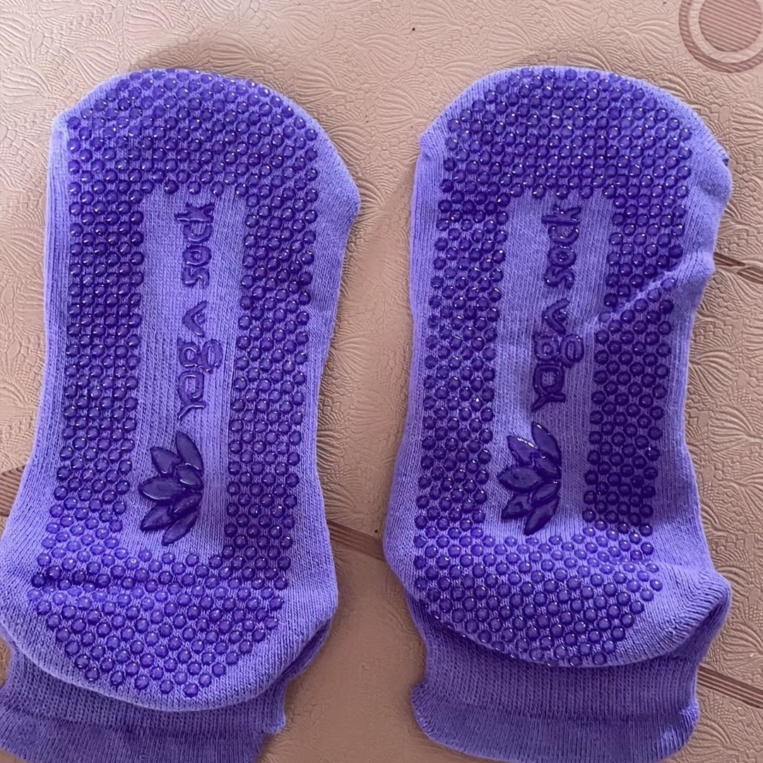 1pair Non Slip Yoga Socks, Low Cut Grip Socks For Pilates Yoga