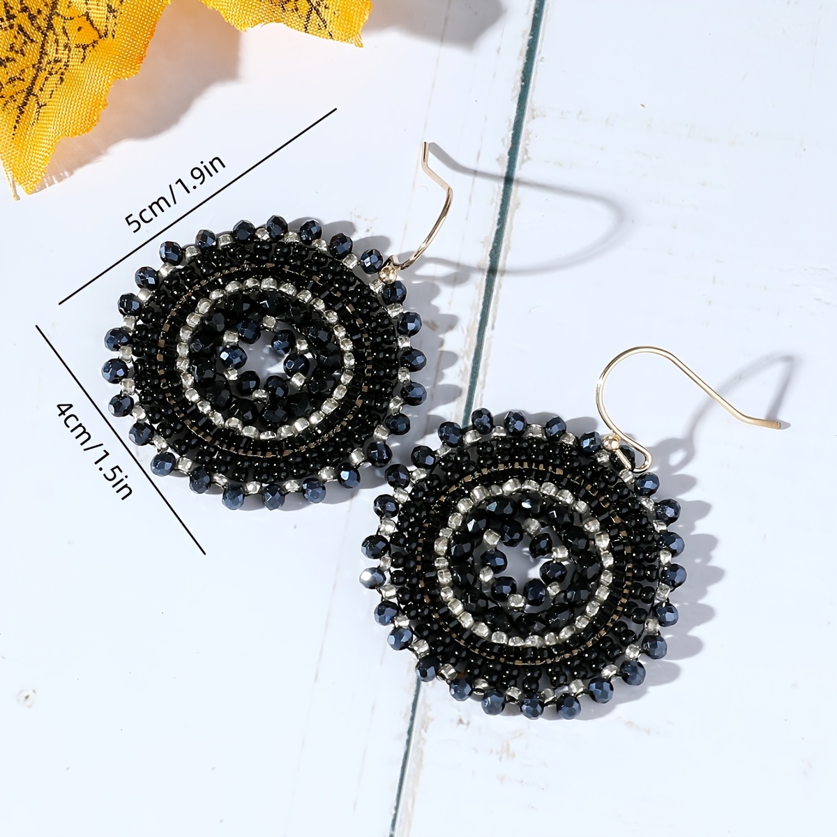 Bohemian Style Flower Rhinestone Dangle Earrings