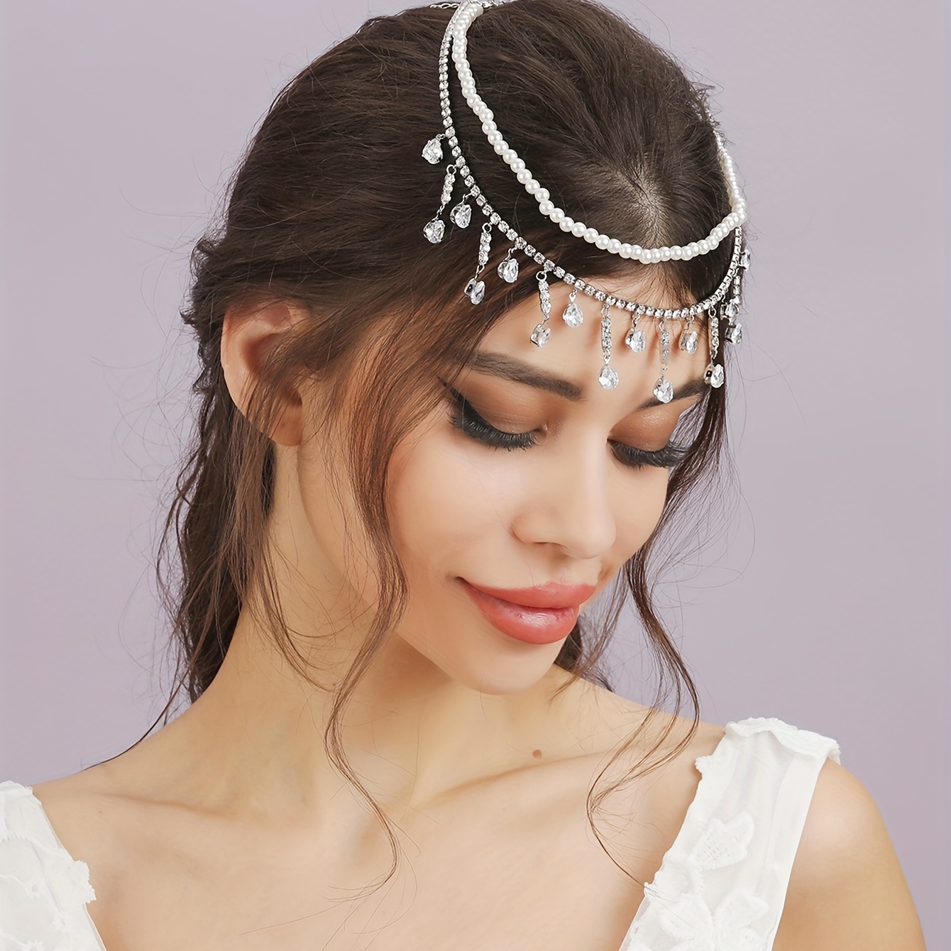 Double Layer Pearl Headband Pearl Accessories Hair - Temu