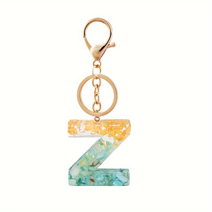 A z Alphabet Initial Letter Keychain Cute Resin Key Chain - Temu