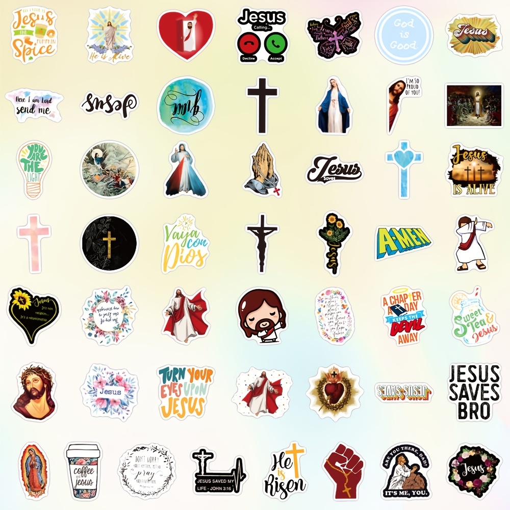 200 PCS Jesus Christian Stickers (50 PCS/Pack) Cute VSCO Stickers for  Hydroflask Bible Faith Stickers Waterproof Religious Aesthetic Stickers  Laptop