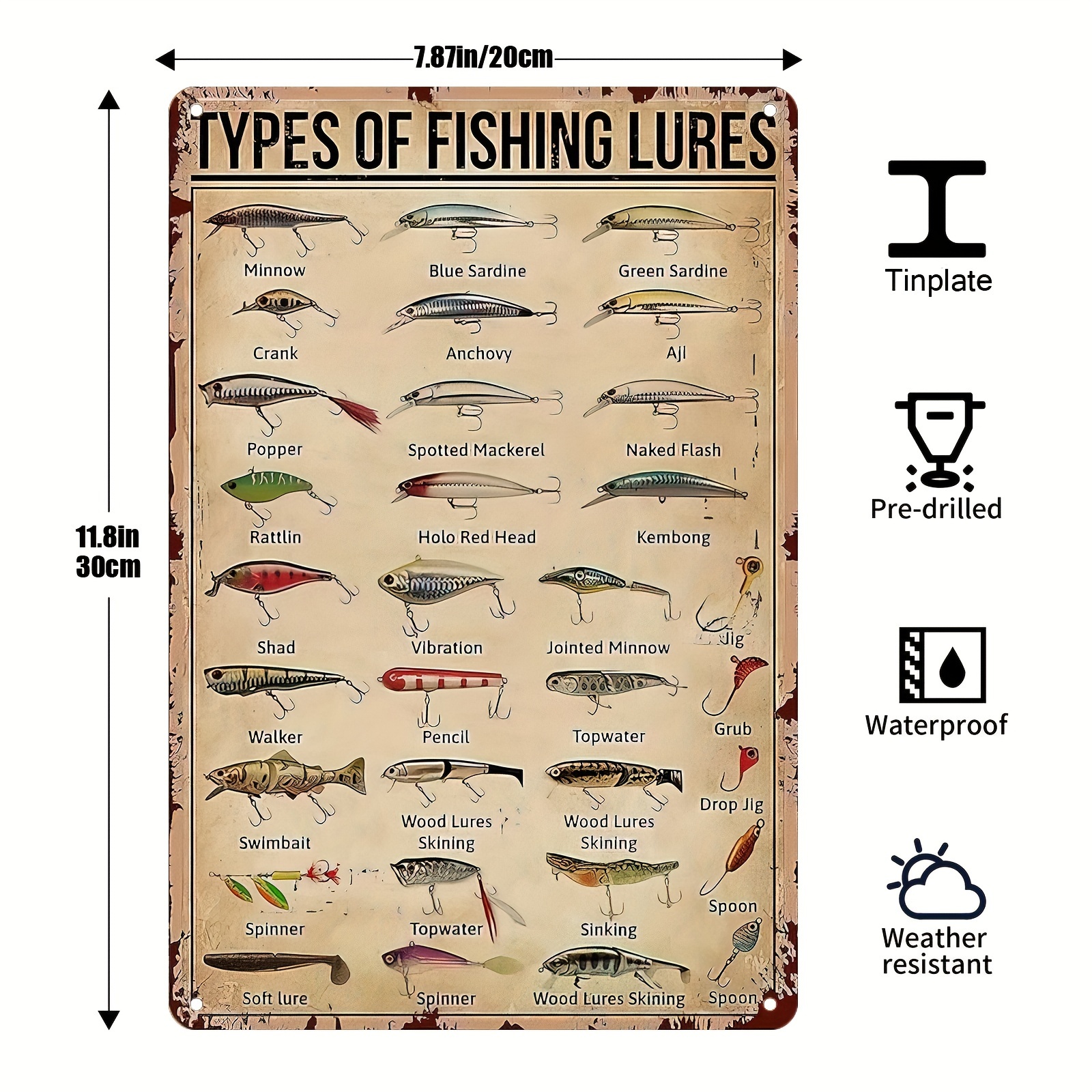 Fish Vintage Aluminum Sign Metal Types Fish Poster Wall - Temu Canada