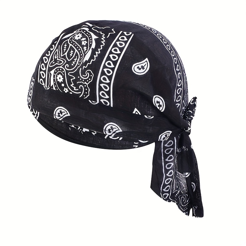 Buy Black Paisley Turban Cap for Ramadan