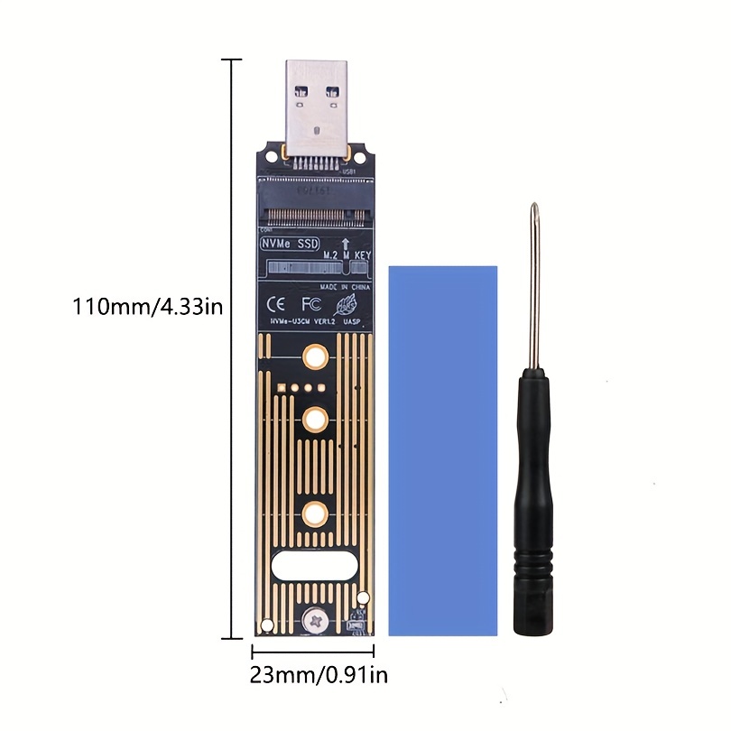 Boîtier SSD M2, châssis SATA M.2 vers USB 3.0, adaptateur SSD pour PCIE  NGFF SATA M/B Key, boîtier de disque SSD pour 2230/2242/2260/2280MM