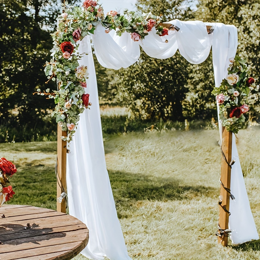 Wedding Arch Draping Fabric,4 Panels 28x20ft White Wedding Arch